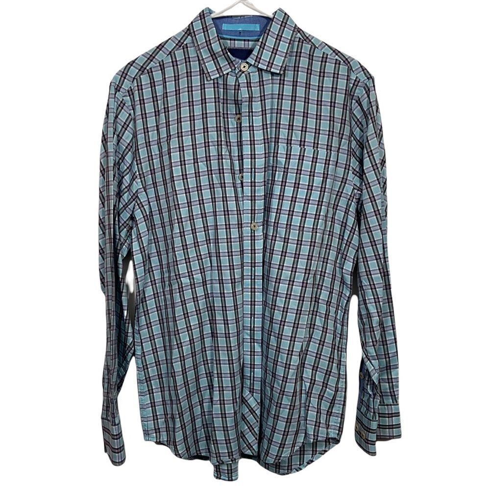 Tommy Bahama 100% Cotton Plaid Button Up Shirt